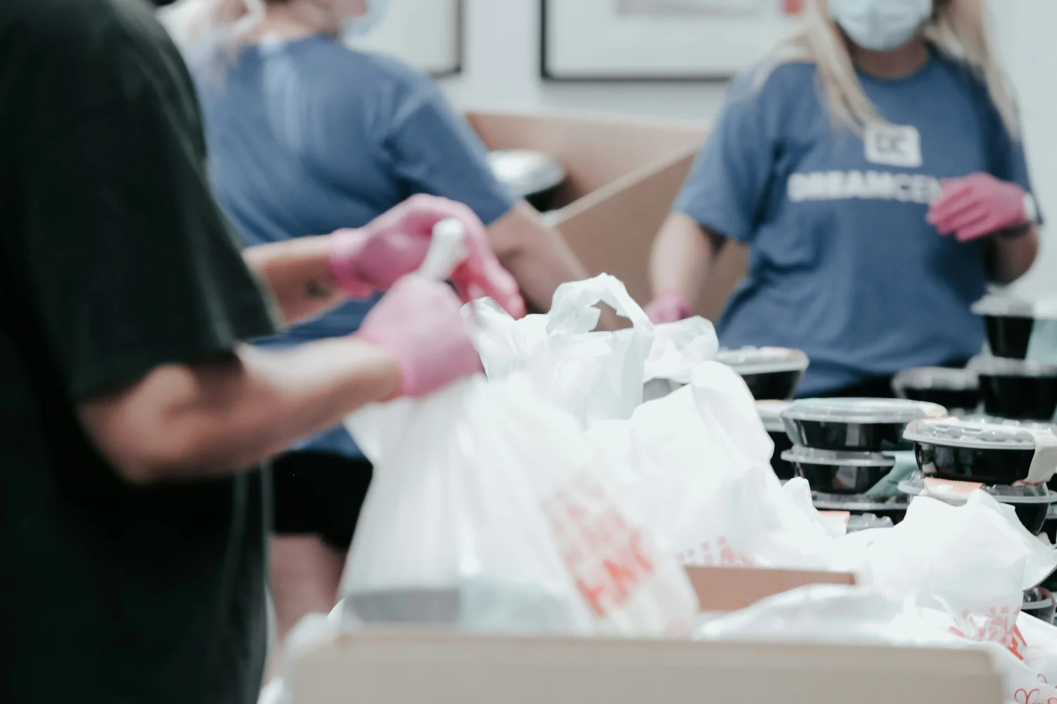 Volunteering at a food distribution